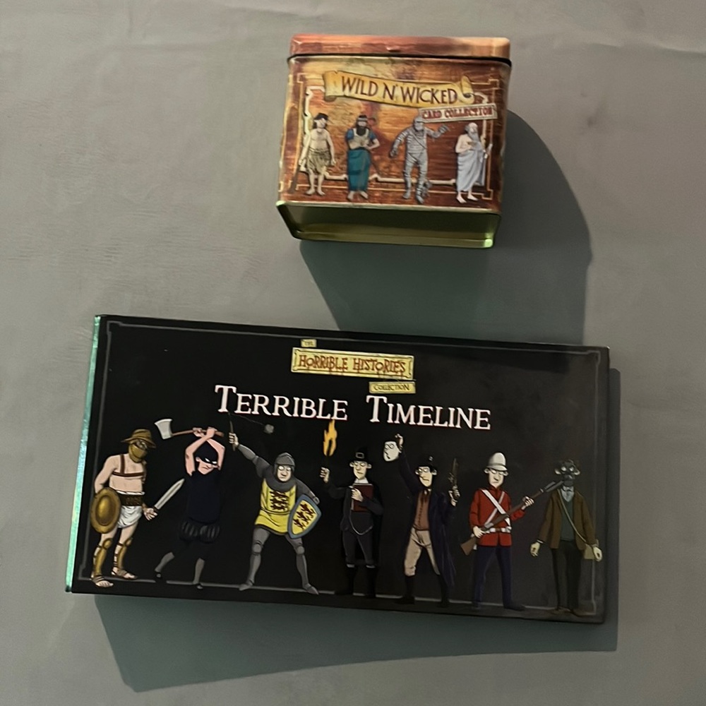 Horrible Histories Card Collection box, terrible timeline